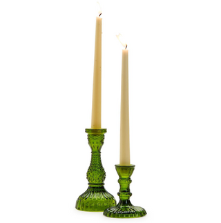 Casa Verde Moss Glass Candlesticks