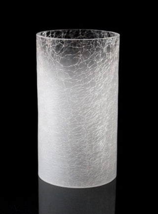 Clear Crackled Glass Cylinder