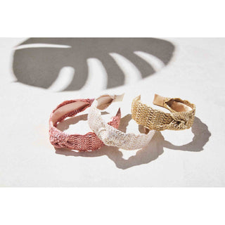 Scalloped Straw Headbands