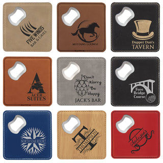 Leatherette Coaster/Bottle Opener