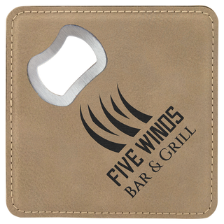 Leatherette Coaster/Bottle Opener