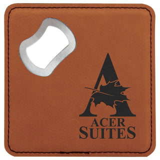 Leatherette Coaster/Bottle Opener