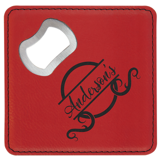 Leatherette Coaster/Bottle Opener