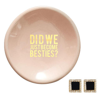 Besties Ceramic Ring Dish & Earrings