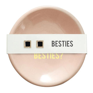 Besties Ceramic Ring Dish & Earrings