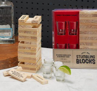 Stumbling Blocks Game w/Shot Glasses