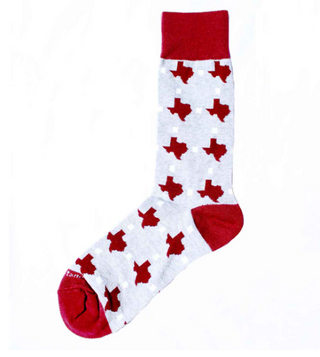 Men's Maroon Texas Pride Socks