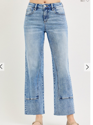 MID RISE ANKLE STRAIGHT SEAMED JEANS