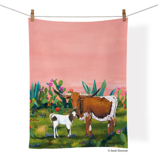 Longhorns Cotton Tea Towel