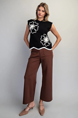 Floral Embroidered Knit Top