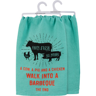 Walk Into A Barbeque Kitchen Towel