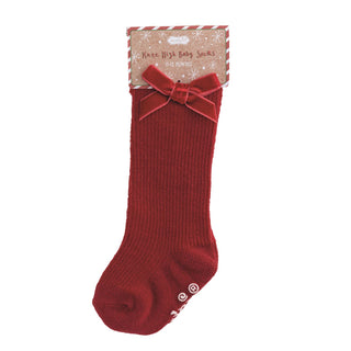 Tall Christmas Bow Socks