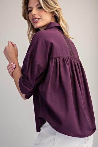 Contrast Stripe Detailing Button Down Shirt