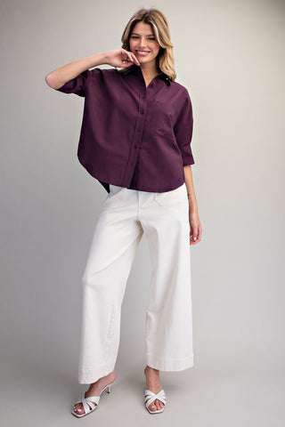 Contrast Stripe Detailing Button Down Shirt