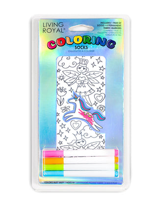 Fairy Princess Coloring Socks