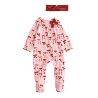 Christmas Bow Sleeper & Headband Set