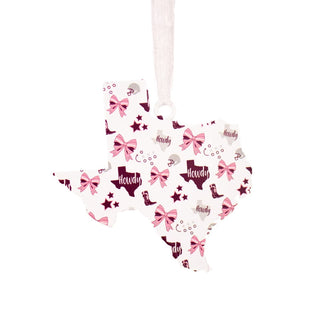 Howdy Football Galvanized Ornament