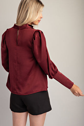 Satin Cowl Neck Blouse