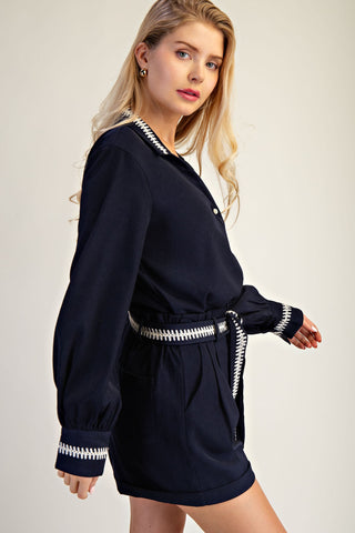 Contrast Stitch Button Down Shirt
