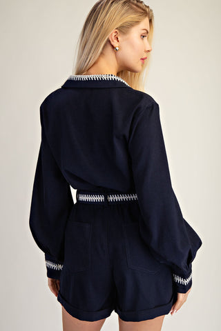 Contrast Stitch Button Down Shirt