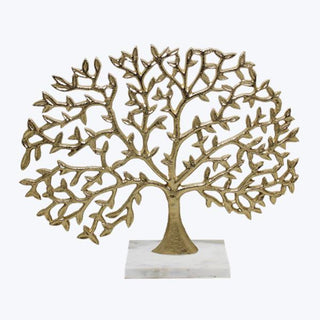 Metal Gold Tree with Marble Base