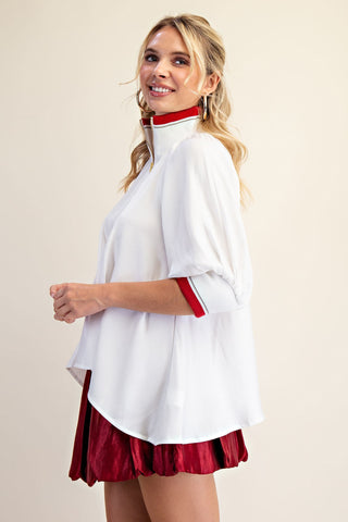 Banded Puff Sleeve Top