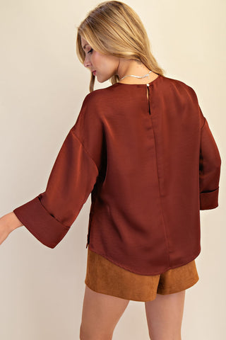 Satin Wide Sleeve Top