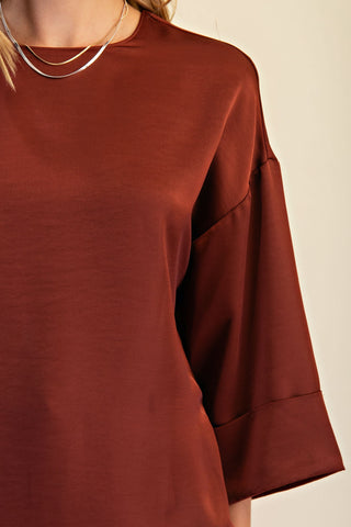 Satin Wide Sleeve Top