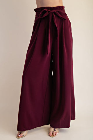 Belted Wide-Leg Pants