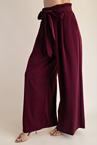 Belted Wide-Leg Pants
