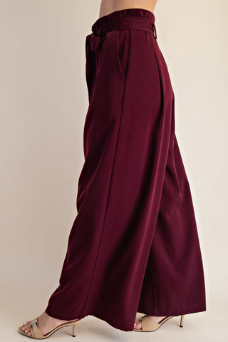 Belted Wide-Leg Pants