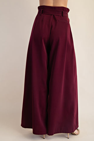 Belted Wide-Leg Pants
