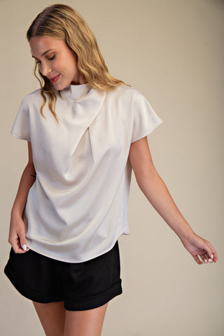 Cross Mock Neck Top