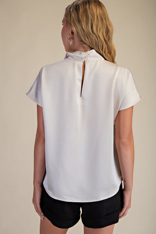 Cross Mock Neck Top