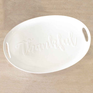 Thankful Embossed Platter