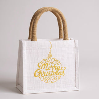 Merry Ornament Script Petite Gift Tote