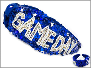 Blue & White Gameday Headband