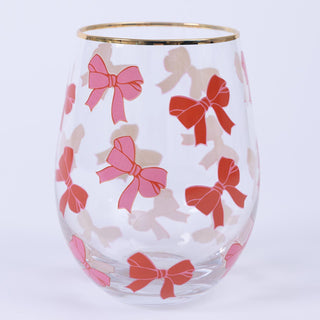 Bows Pattern Wine Glass