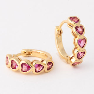 Lucia Heart Huggie Earrings