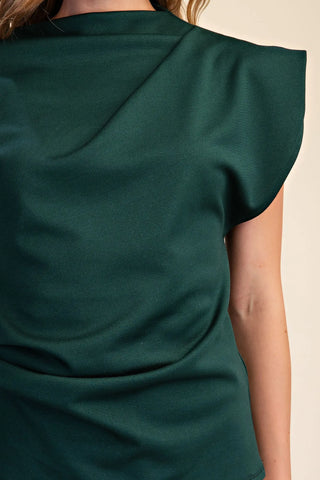 Straight Neckline Asymmetric Sleeveless Top