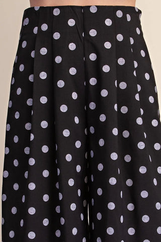 Polka Dot High-Waisted Wide Pants