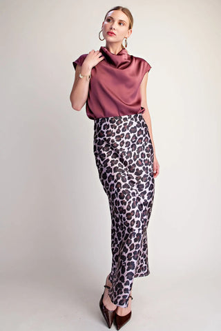 Cowl Neck Sleeveless Satin Top
