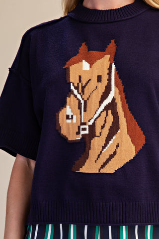 Western Horse Crew Neck Sweater