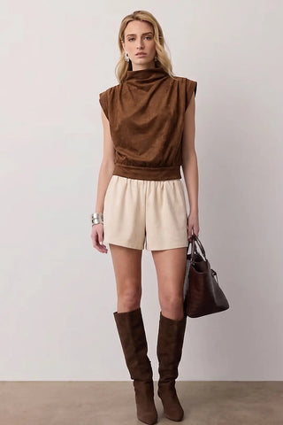 High Neck Sleeveless Top