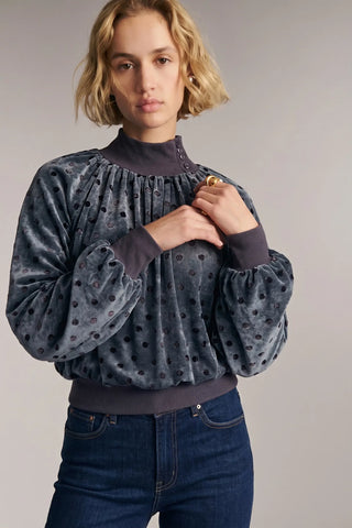 Polka Dot Knit Flowy Top