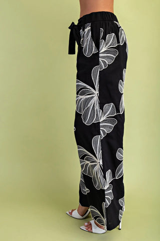 Floral Embroidered Pants