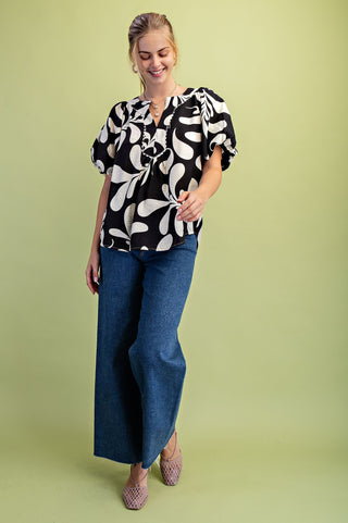 Ric-Rac Slit Neck Top