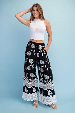 Crochet and Embroidered Pants