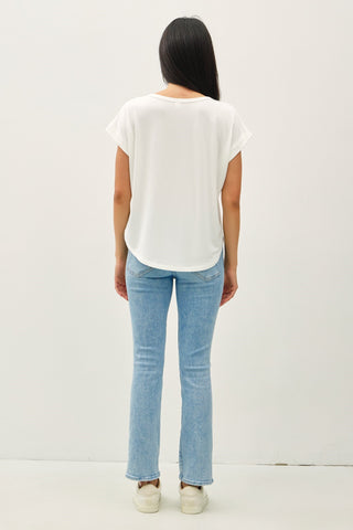 Round Neck Cap Sleeve T-Shirt