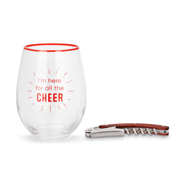 Here for Cheer Wine Glass Set